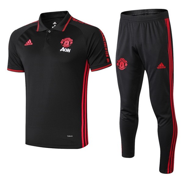 Polo Conjunto Completo Manchester United 2019/20 Negro Rojo